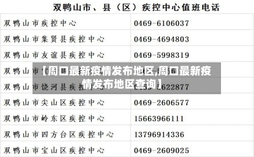 【周口最新疫情发布地区,周口最新疫情发布地区查询】-第2张图片