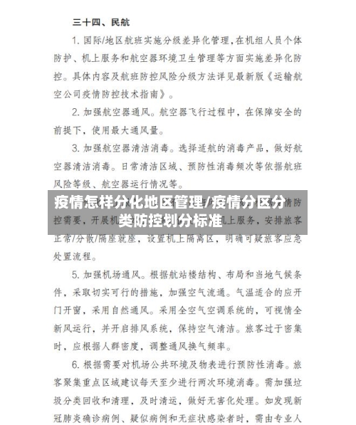 疫情怎样分化地区管理/疫情分区分类防控划分标准