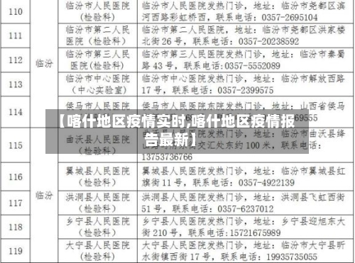 【喀什地区疫情实时,喀什地区疫情报告最新】