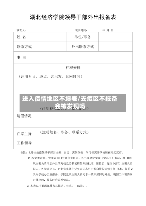 进入疫情地区不填表/去疫区不报备会被发现吗