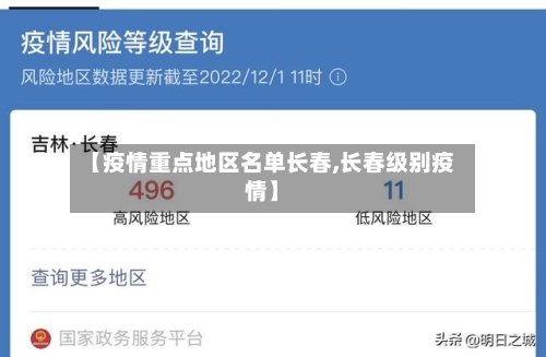 【疫情重点地区名单长春,长春级别疫情】