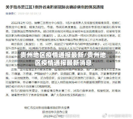 贵州地区疫情通报最新/贵州地区疫情通报最新消息-第2张图片