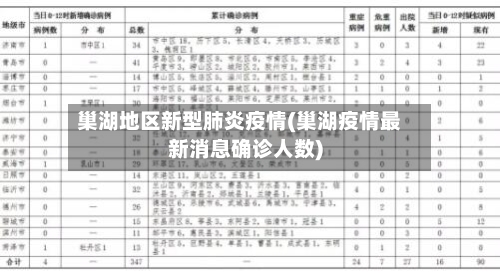 巢湖地区新型肺炎疫情(巢湖疫情最新消息确诊人数)